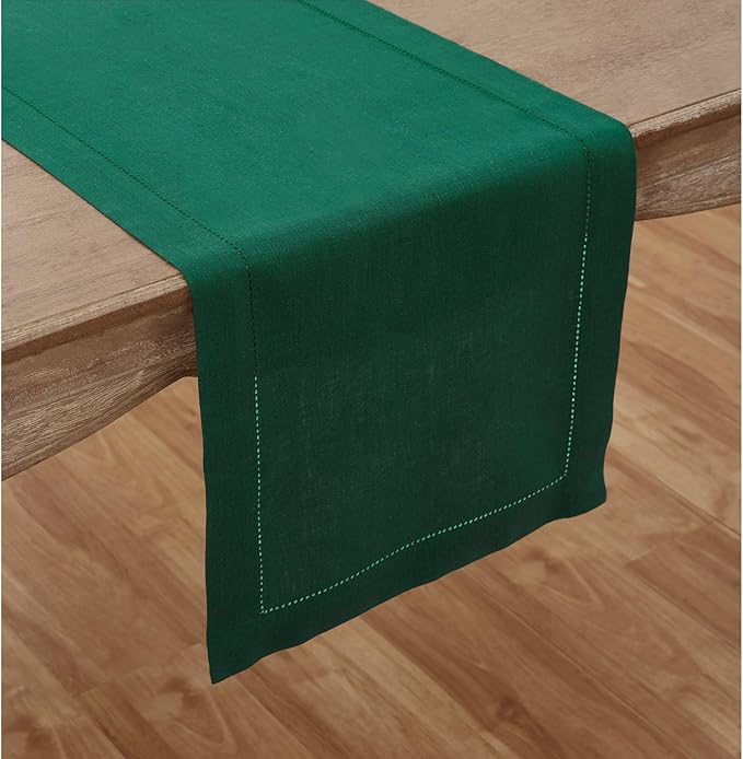 Solino Home Linen Rainforest Green Table Runner 72 Inches Long - Image 2