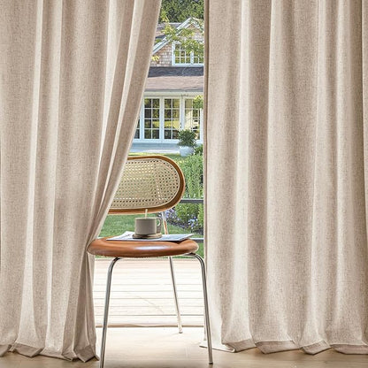 MIULEE Non-See-Through Privacy Linen Curtains 2 Panels, Light Filtering Window by MIULEE