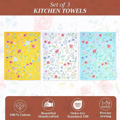 Maison d' Hermine Kitchen Towels Set of 3 100% Cotton 27.50" x 20" Reusable - Image 2