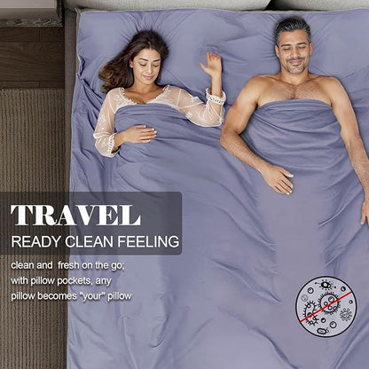 Sleeping Bag Liner, Travel Sheet & Adult Sleep Sack, Camping Sheets Travel - Image 4