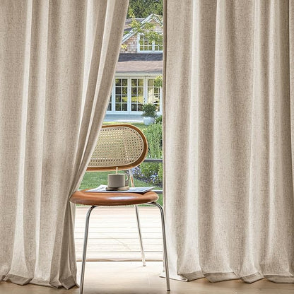 MIULEE Non-See-Through Privacy Linen Curtains 2 Panels, Light Filtering Window by MIULEE
