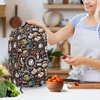 Book Coffee Time Blender Cover Kitchen Coffee Maker Cover Dust Protection Home - Image 3
