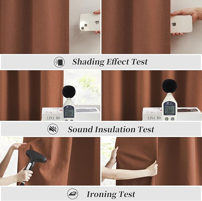 KEQIAOSUOCAI Rust Colored Blackout Curtains 120 Inch Length 10 FT Inches Long - Image 6