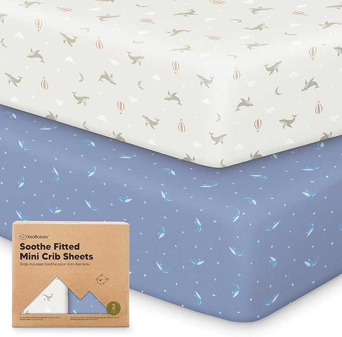 2-Pack Mini Crib Sheets Fitted by KeaBabies