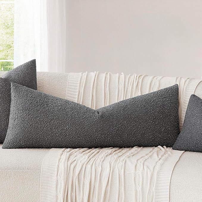 Foindtower Decorative Textured Boucle Throw Pillow Covers Accent Solid Pillow - Image 4