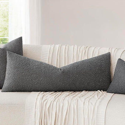 Foindtower Decorative Textured Boucle Throw Pillow Covers Accent Solid Pillow - Image 4