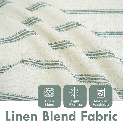 DriftAway Farmhouse Vertical Striped Linen Blend Textured Light Filtering Semi - Image 2