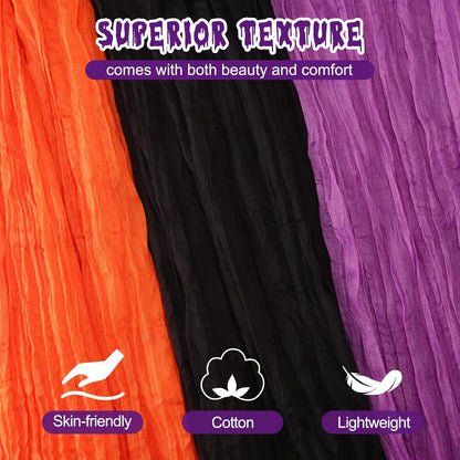 Moukeren 6 Pack Halloween Cheesecloth Table Runner Halloween Party Decor