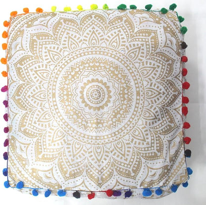 CRAFT KALA 18" Square Large Hippie Mandala Meditation Floor Ottoman Pillow - Image 4
