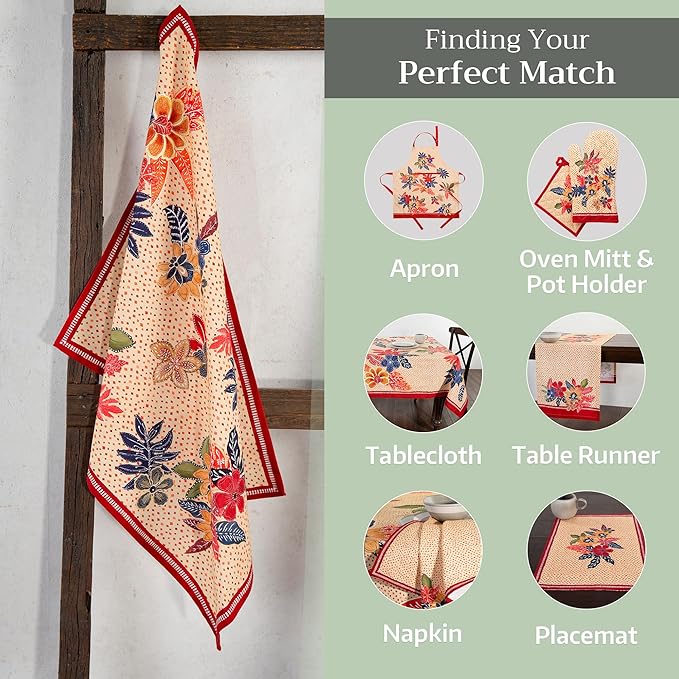 Maison d' Hermine Kitchen Towels Set of 3 100% Cotton 20" x 27.5" Reusable - Image 6