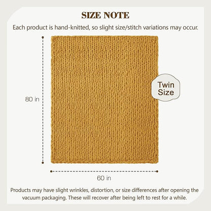 Carriediosa Chunky Knit Throw Blanket 60" X 80" Twin, 100% Hand Made Large - Image 3