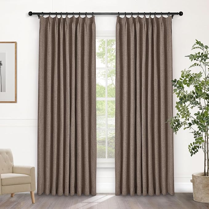 Macochico Pinch Pleated Full Blackout Curtains by Macochico