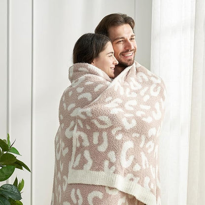 Snuggle Sac Leopard Microfiber Blanket, Queen Size Beige, 90x90 inches - Image 2