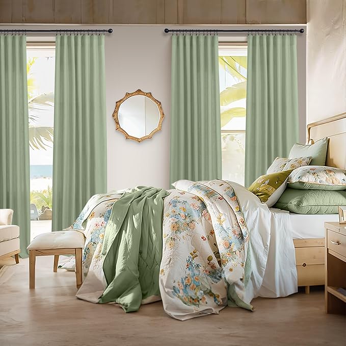 Sage Green Curtains 96 Inches Long - Image 6