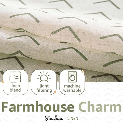 jinchan Arrow Boho Linen Blend Kitchen Curtains 36 Inch Length Christmas - Image 7