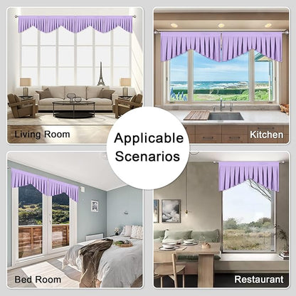 Valances for Windows Lavender Window Valance for Living Room Rod Pocket - Image 4