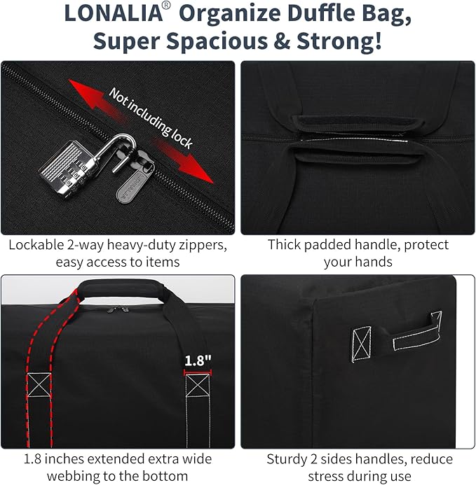 42 Inch Large Duffle Bag for Travel - 116L Extra Large Heavy Duty Duffel Bag - Image 5