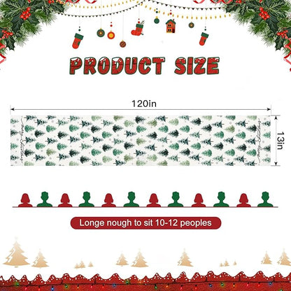 OTOSTAR Snowflake Christmas Tree Black Merry Christmas Table Runner, Xmas - Image 5