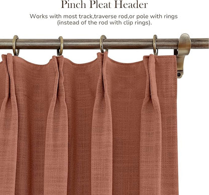 TWOPAGES 84 W x 96 L inch Pinch Pleated Curtain Room Darkening Linen Drapery - Image 4