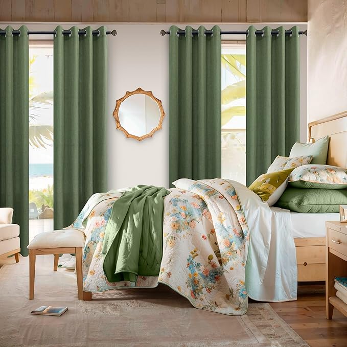 Pitalk Olive Green Curtains 63 Inch Length - Image 4