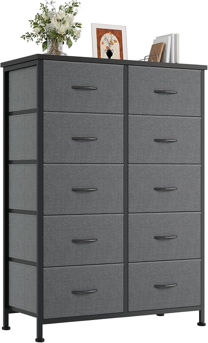 dumos 10 drawer dresser for bedroom, storage organizer, main product view