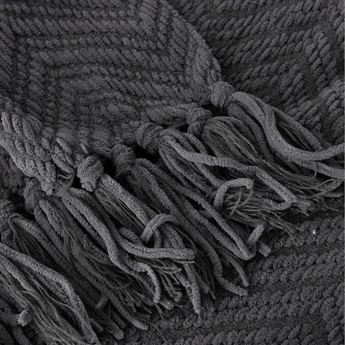 BATTILO HOME Dark Grey Throw Blanket - Image 10