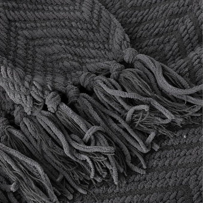 BATTILO HOME Dark Grey Throw Blanket - Image 10