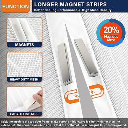 Magnetic Screen Door, Heavy Duty Door Screen Magnetic Closure Keep Bugs Out - Image 5