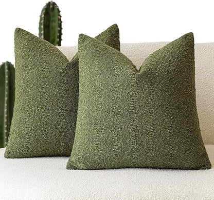 Foindtower Pack of 2 Modern Textured Boucle Throw Pillow Covers Accent Solid by Foindtower