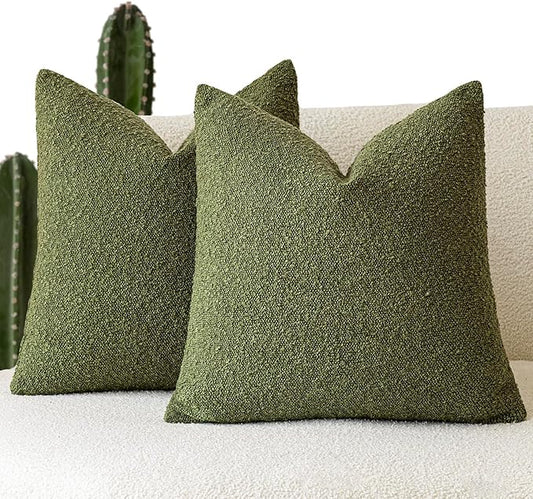 Foindtower Set of 2, Decorative Textured Boucle Throw Pillow Covers Accent by Foindtower