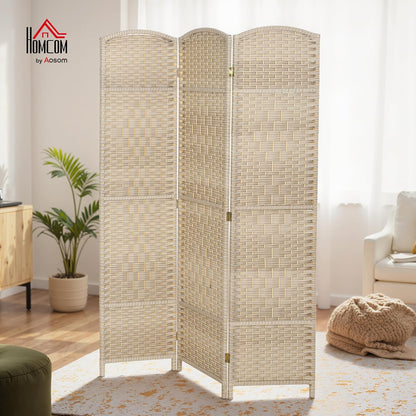 homcom 3 panel room divider 6 ft privacy shown in use