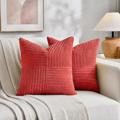 Fancy Homi 2 Packs Red Decorative Throw Pillow Covers 16x16 Inch - Image 6