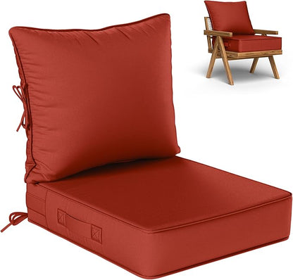 Outdoor Seat Cushion Set 22 L × 24 W × 5 H Inch Waterproof & Fade Resistant by VisitheKimunukStore