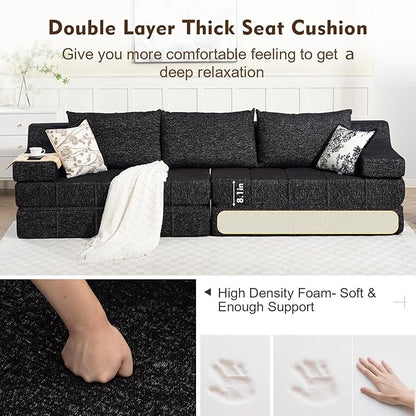 MEISSALIVVE Pull Out Sofa Bed, Queen Size Sleeper Sofa Bed - Image 5