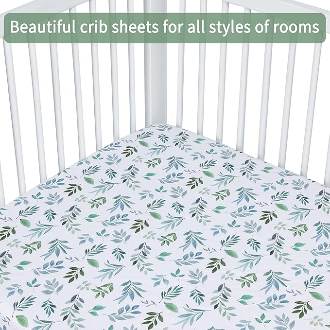 Baby Crib Sheets for Boys Girls, 2 Pack Fitted Crib Sheet for Standard Crib and - Image 4