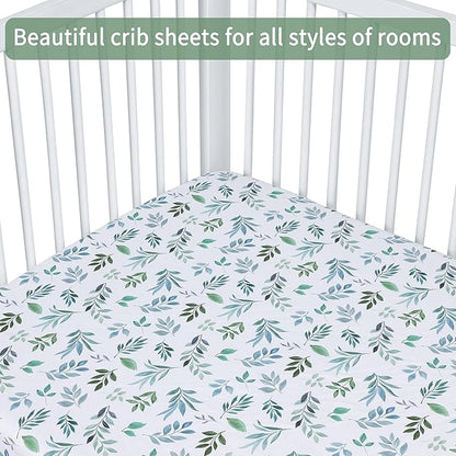 Baby Crib Sheets for Boys Girls, 2 Pack Fitted Crib Sheet for Standard Crib and - Image 4