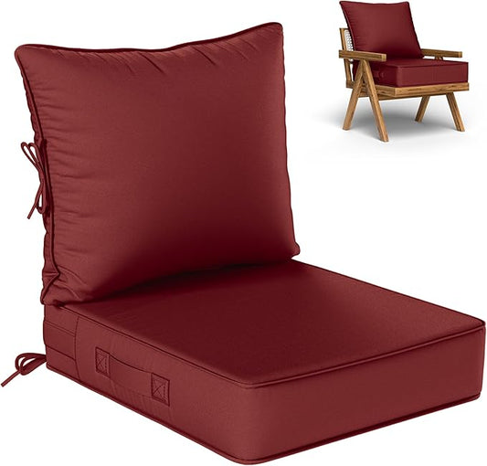 Outdoor Seat Cushion Set 22 L × 24 W × 5 H Inch Waterproof & Fade Resistant by VisitheKimunukStore
