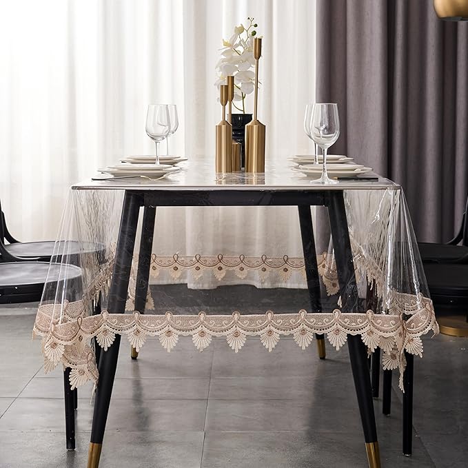 Clear Vinyl Tablecloth Protector Waterproof/Oil-Proof PVC Table Cloth - Image 4
