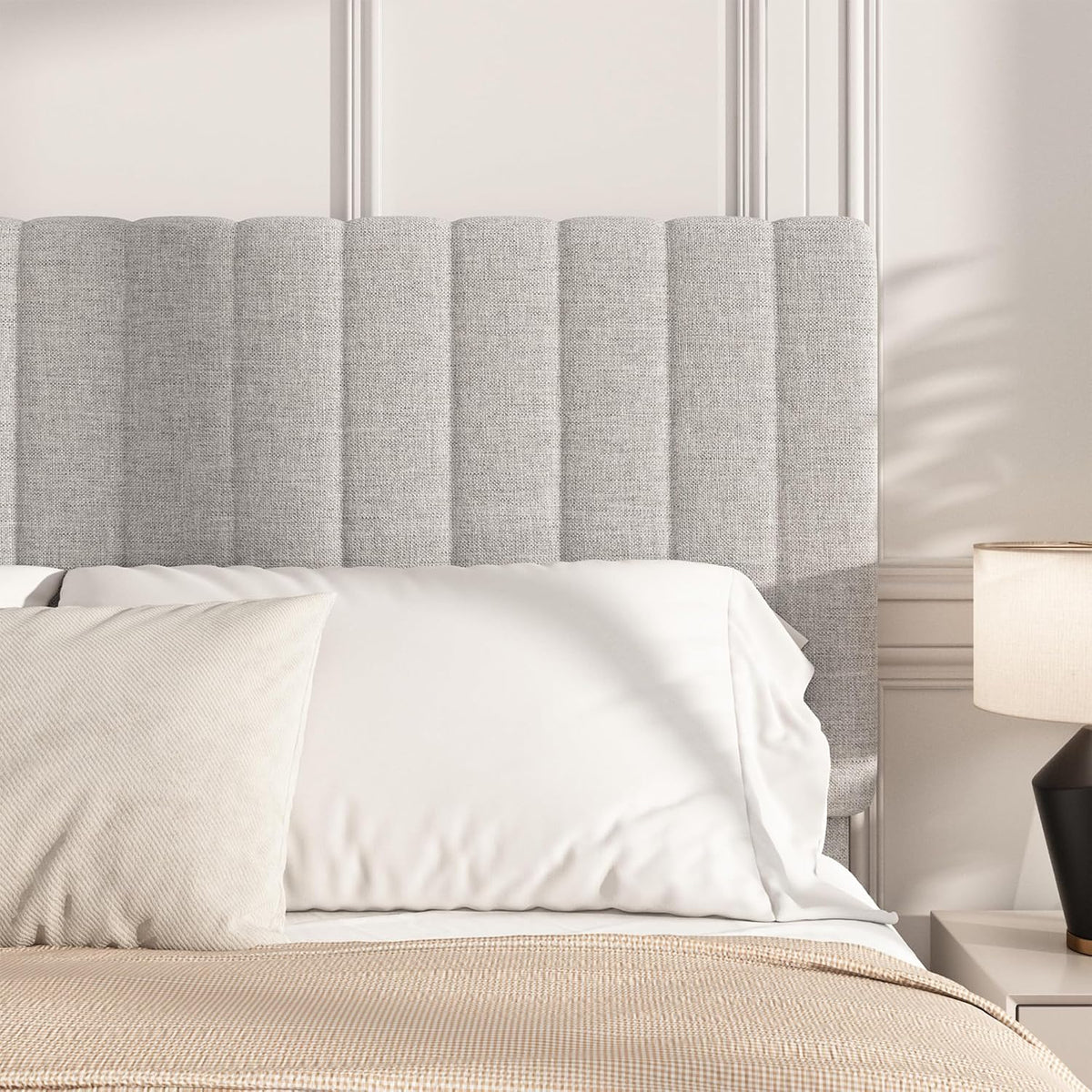 queen linen bed frame with vertical channel tufted, package contents