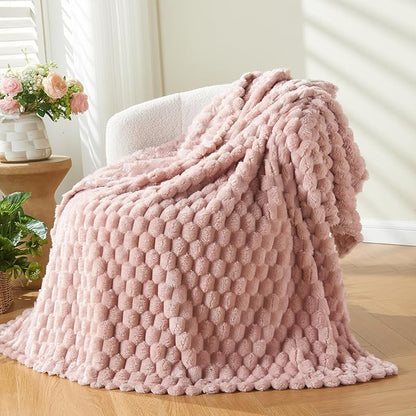 NEWCOSPLAY Super Soft Queen Blanket Pink Premium Silky Flannel Fleece 3D Clouds - Image 6