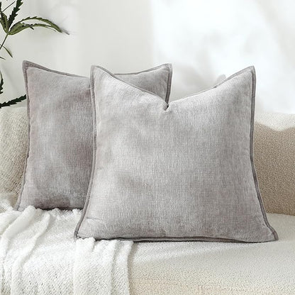Stellhome Pack of 2 Soft Textured Throw Decorative Pillow Covers Square Accent by Stellhome