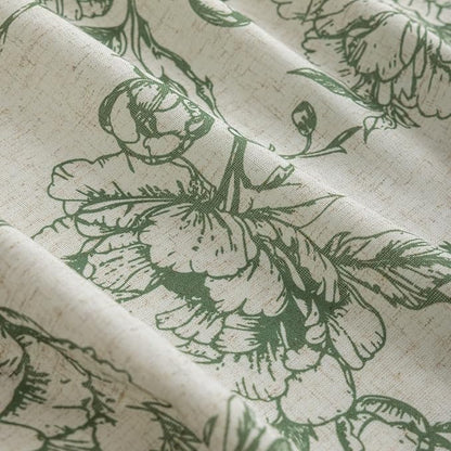 Green Floral Curtains for Living Room 96 Inches Long French Country Green Peony - Image 7