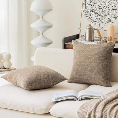 Kevin Textile Set of 2 Textural Faux Linen Throw Cushion Pillow Covers Shams - Image 8