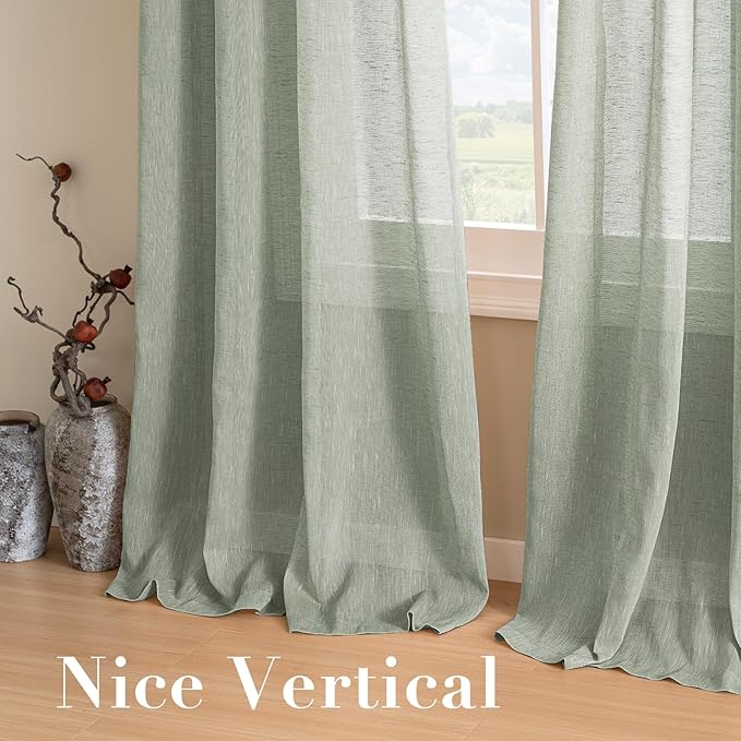 H.VERSAILTEX Linen Curtains Natural Linen Blended Curtain Panels - Image 7