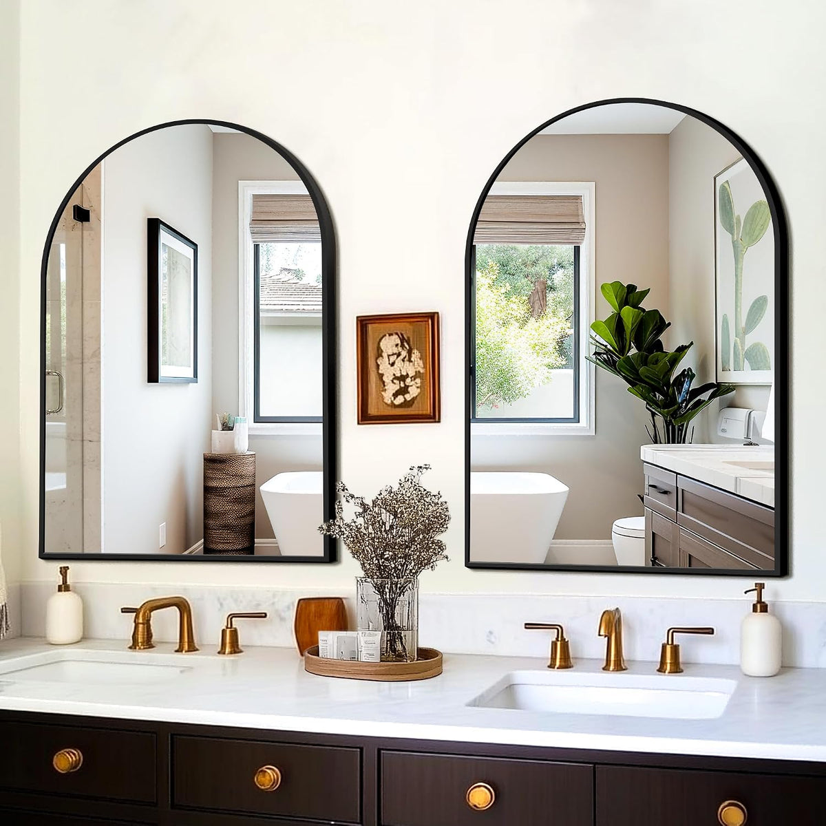 fictor 2 pack 24" x 36" arched bathroom, close-up detail