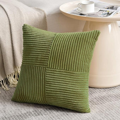 Fancy Homi 2 Packs Moss Green Decorative Throw Pillow Covers 20x20 Inch - Image 2