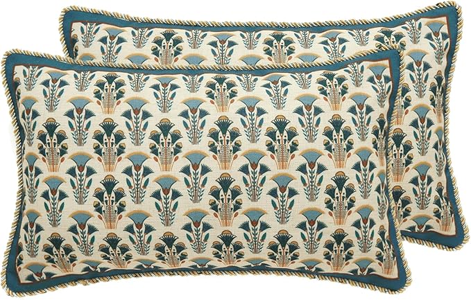 patdrea Designer Rectangle Throw Pillow Covers Set of 2, Rustic Vintage Blue by Welcometopatdrea