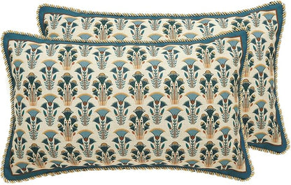 patdrea Designer Rectangle Throw Pillow Covers Set of 2, Rustic Vintage Blue by Welcometopatdrea