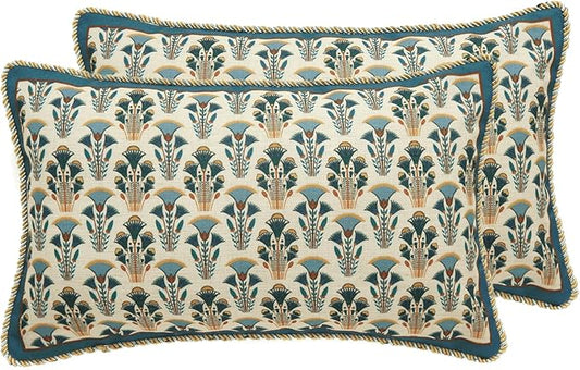 patdrea Designer Rectangle Throw Pillow Covers Set of 2, Rustic Vintage Blue by Welcometopatdrea