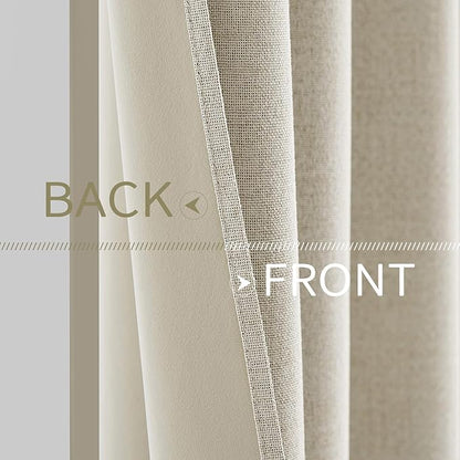 MIULEE 100% Blackout Linen Textured Curtains - Image 6